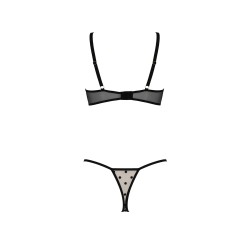 CONJUNTO DE 2 PEÇAS COM SUTIÃ ABERTO MARINA BEGE DEVIL COLLECTION PASSION