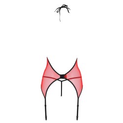 CORPETE E TANGA PEONIA VERMELHO EROTIC LINE PASSION