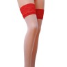 MEIAS DE LIGAS ST004 BRANCO/VERMELHO (17 DEN) PASSION