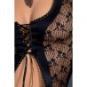 CAMISA DE NOITE E TANGA VIOLA PRETO PASSION