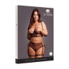CONJUNTO DE 2 PEÇAS COM SUTIÃ SEM COPAS PRETO TAMANHO QUEEN LE DÉSIR