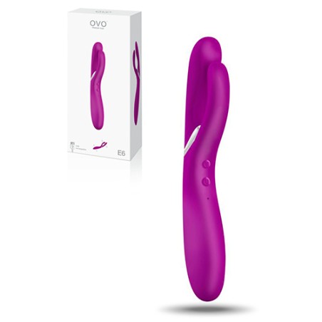 VIBRADOR DUPLO RECARREGÁVEL E6 OVO FÚCSIA