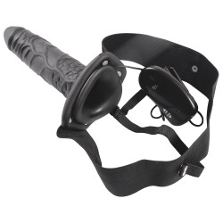 STRAP-ON OCO COM VIBRAÇÃO REAL RAPTURE AIR FEELING 8" PRETO