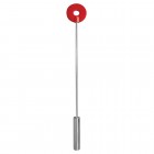 OUCH! LEATHER CIRCLE TIPPED METAL CROP RED