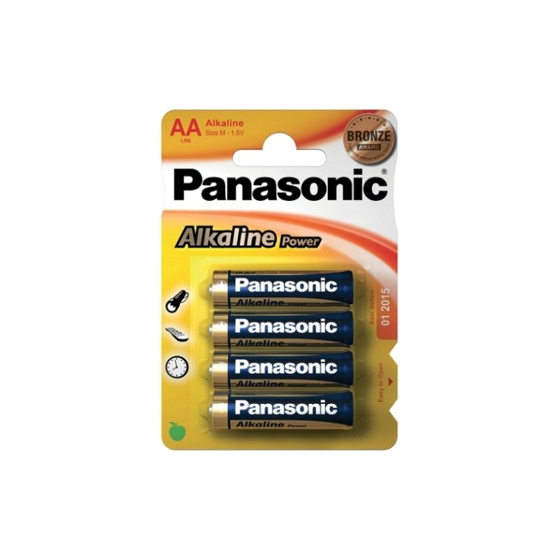 4 PILHAS AA ALCALINAS PANASONIC