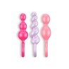 CONJUNTO DE 3 PLUGS ANAIS BOOTY CALL SATISFYER COLORIDOS