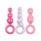 BOOTY CALL 3 PIECE SET ANAL PLUGS SATISFYER COLOURED