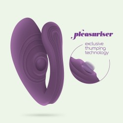 VIBRADOR RECARREGÁVEL COM COMANDO PLEASURISER E OFERTA DE LUBRIFICANTE À BASE DE ÁGUA CRUSHIOUS