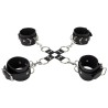 ALGEMAS PARA OS PULSOS E TORNOZELOS OUCH! LEATHER HAND AND LEG CUFFS PRETAS