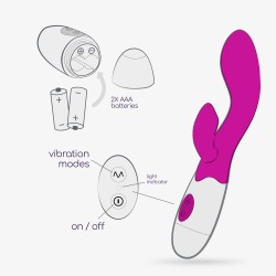 VIBRADOR COM ESTIMULADOR DE CLITÓRIS CHERIE E LUBRIFICANTE À BASE DE ÁGUA INCLUÍDO CRUSHIOUS