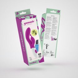 VIBRADOR COM ESTIMULADOR DE CLITÓRIS GUMMIE ROXO E LUBRIFICANTE À BASE DE ÁGUA INCLUÍDO CRUSHIOUS