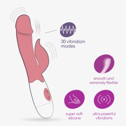 VIBRADOR COM ESTIMULADOR DE CLITÓRIS MOCHI ROSA E LUBRIFICANTE À BASE DE ÁGUA INCLUÍDO CRUSHIOUS