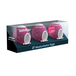 PACK DE 3 MASTURBADOR MASTURBATOR EGG BUBBLE SATISFYER