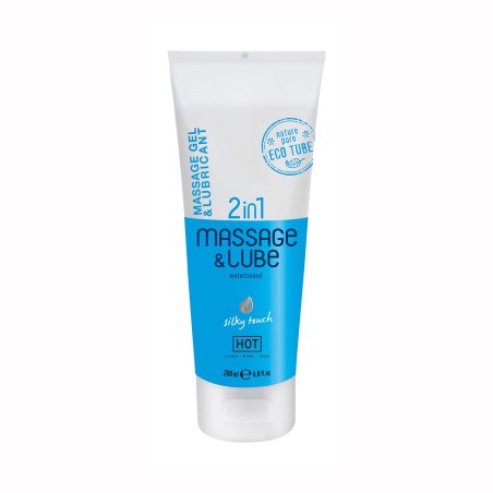 GEL DE MASSAGEM E LUBRIFICANTE 2EM1 À BASE DE ÁGUA SILKY TOUCH HOT™ 200ML