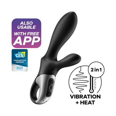 VIBRADOR HEAT CLIMAX + COM APP SATISFYER PRETO